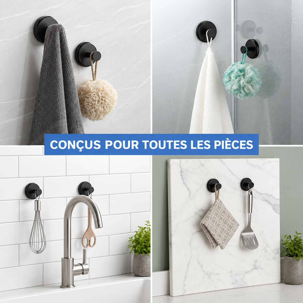 Fixora™ – Crochets à ventouse haute adhérence