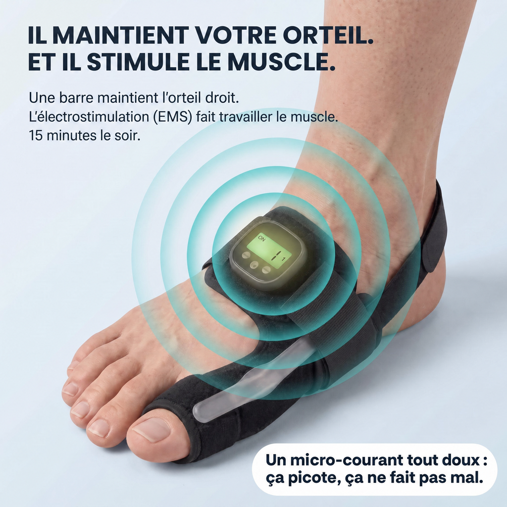 Valgéa maintient votre orteil et stimule le muscle