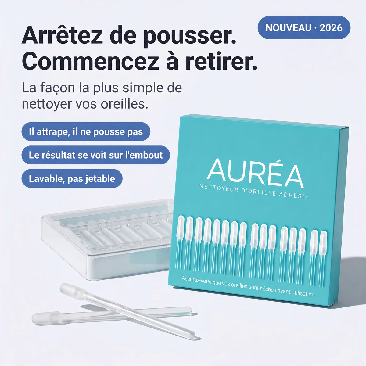 Auréa™ nettoyeur d'oreille adhésif
