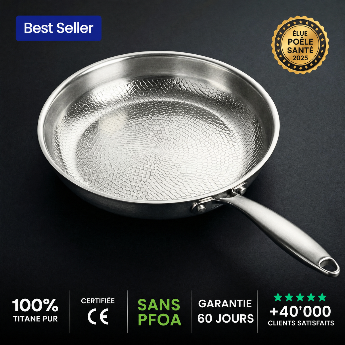 TITANÉA poêle 100 % titane pur